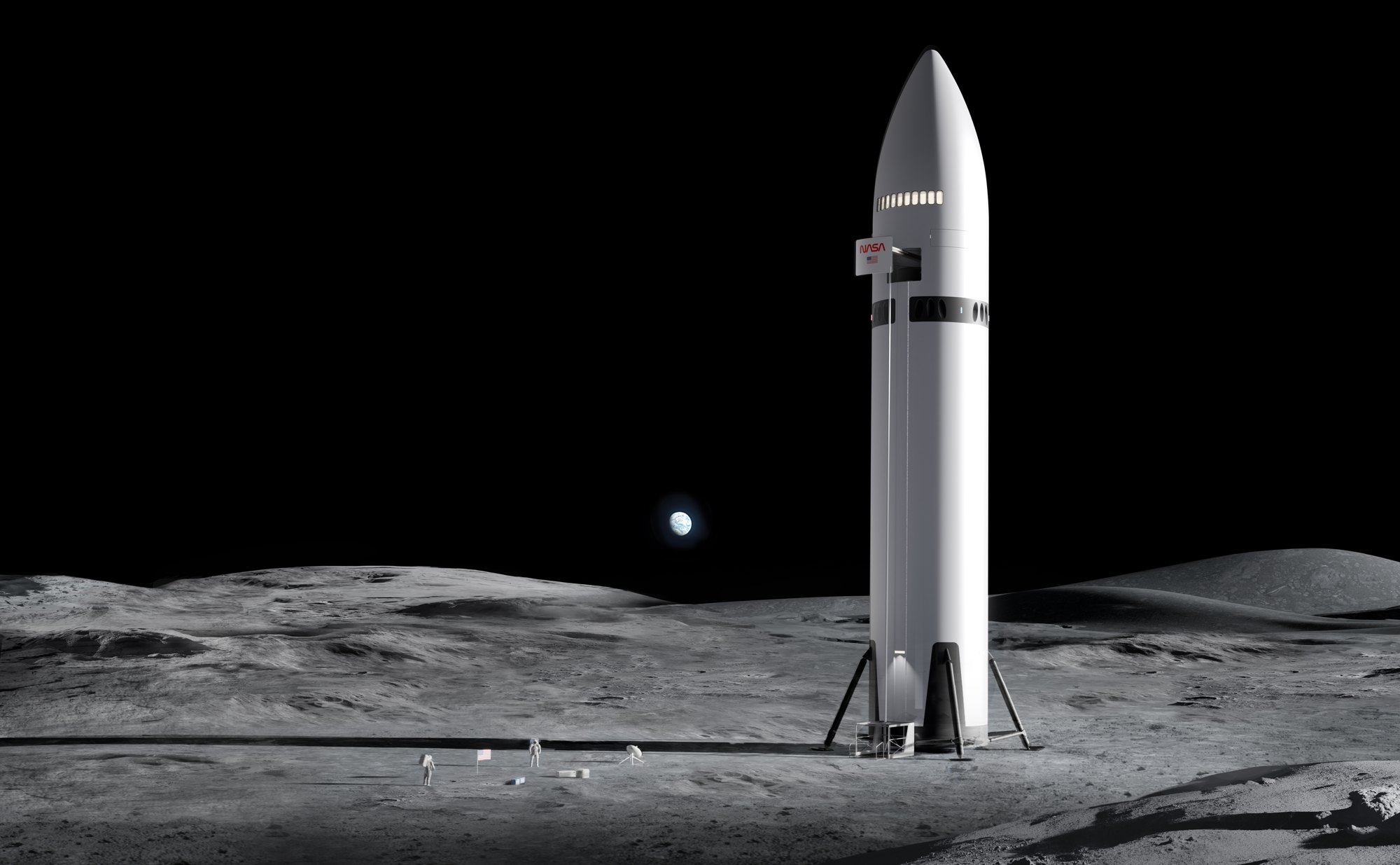 Starship will wait in Earth orbit for Orion; Blue Moon takes a polar route