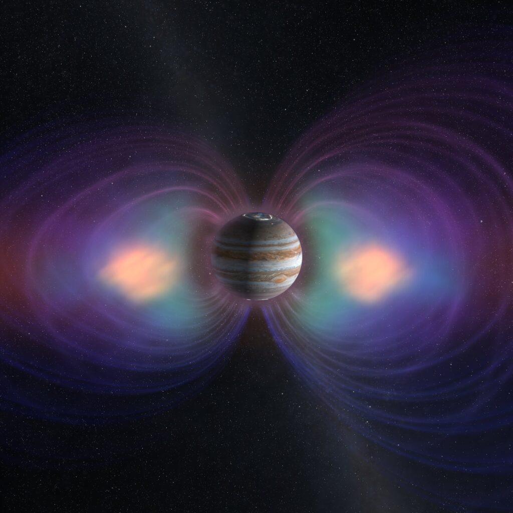 Artist's representation of Jupiter's magnetosphere