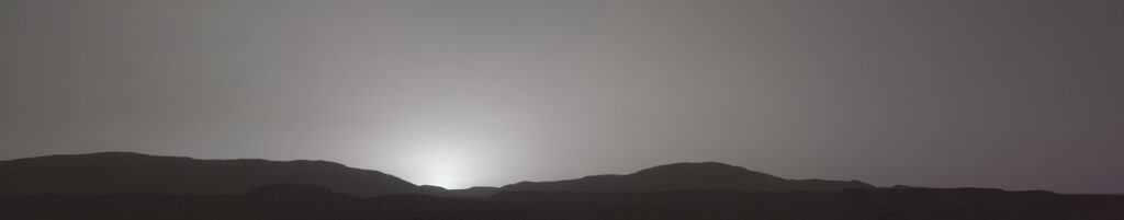 Perseverance's first Martian sunset, photographed by Mastcam-Z on Nov. 9, 2021