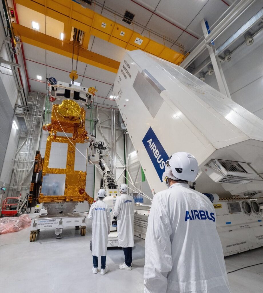 MetOp-SG-B1 being readied for shipment at Airbus in Toulouse