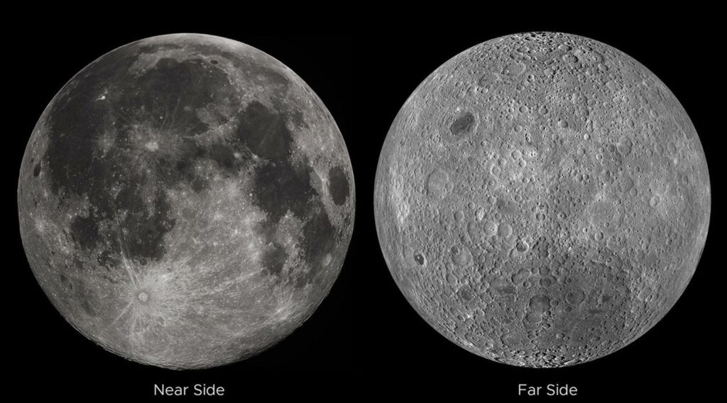 The Moon's near side and far side side by side