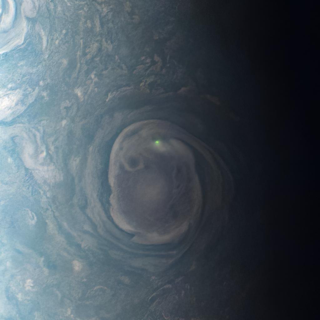 Lightning glow near Jupiter's north pole captured by Juno