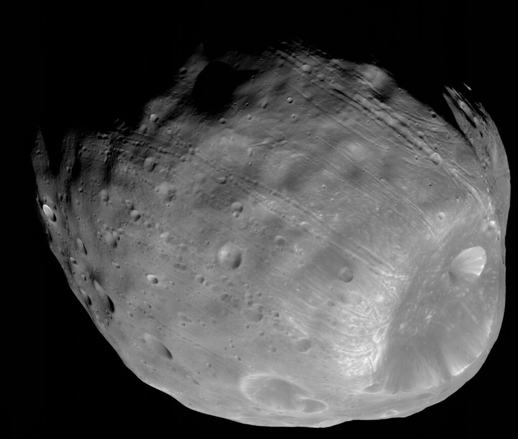 Phobos photographed from 5,800 kilometers by the HiRISE camera on NASA's Mars Reconnaissance Orbiter