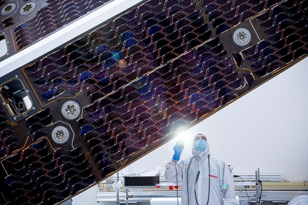 NEO Surveyor’s 20-foot sunshade now carries 864 solar cells and all of the spacecraft’s power