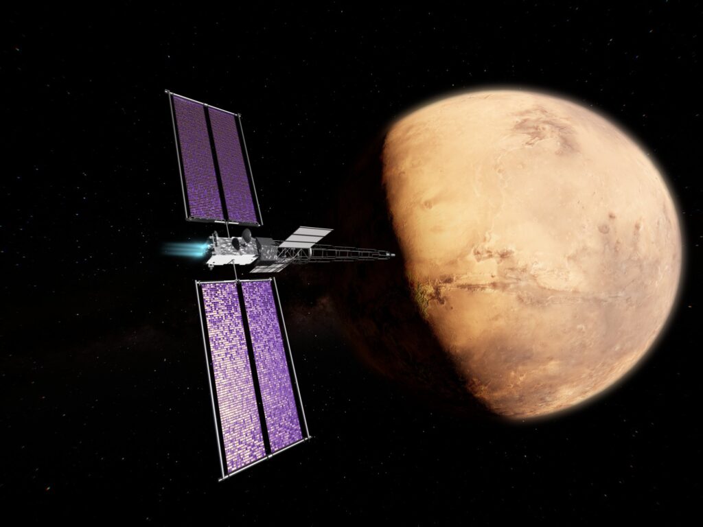 Artist's concept of the SR-1 Freedom spacecraft near Mars