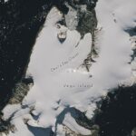 A skull-shaped Antarctic island is losing its snow early, Landsat 9 images show