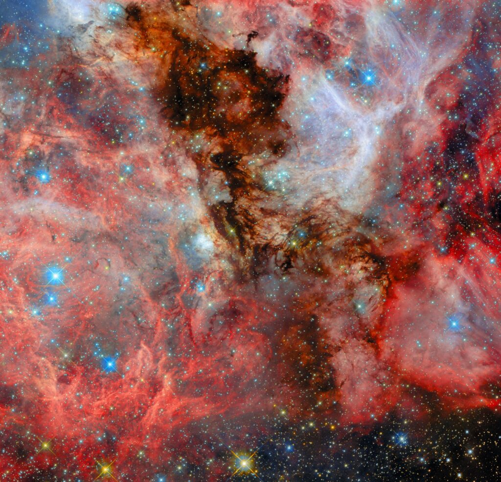 Hubble image of the neighboring part of the N159 star-forming complex, released December 2025